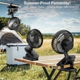 thumbnail image 3 of Auto-Oscillating Clip-On Fan, Stroller Fans For Cooling And Sleep, 4000mAh Rechargeable Battery, 3 Speeds, Portable Fan W/LED Night Light, Stand/Clip/Hang Personal Fan, Beach Tent Fan, 3 of 12