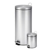 Honey-Can-Do 7.92 Gallon and 0.8 Gallon Stainless Steel Indoor Trash Can Set of 2, Silver