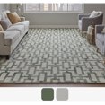 thumbnail image 6 of Feizy Lorrain Modern Geometric, Ivory/Green, 2' x 3' Accent Rug Easy Care Stain Resistant Fade Resistant Bohemian & Eclectic Floor Rug for Living room Bedroom, 6 of 12