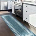 thumbnail image 3 of Ottomanson Border Hallway Runner Rug 2'7" x 9'10" - Non Slip Low Pile Carpet, Blue, 3 of 14