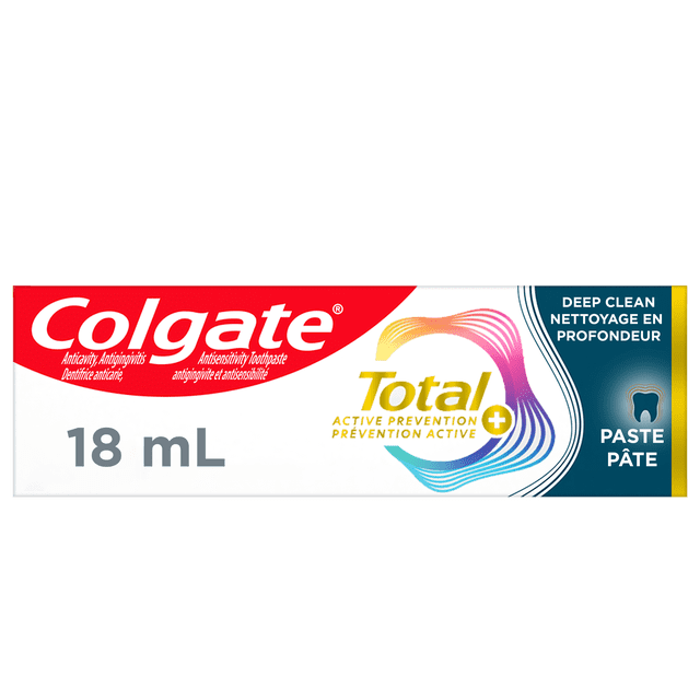 Colgate Total Prevention Active Plus Dentifrice Nettoyage en Profondeur, Menthe, 18ml
