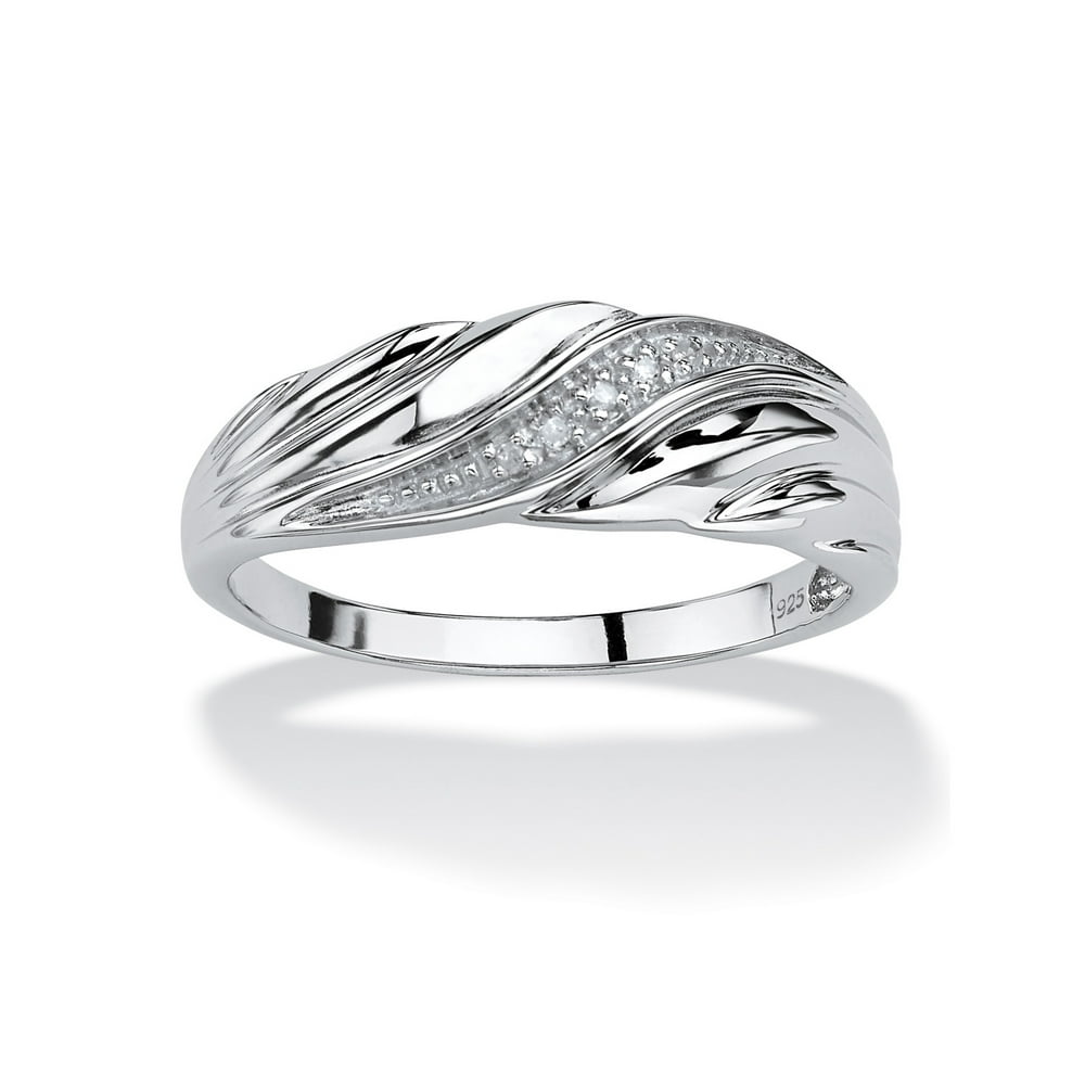PalmBeach Jewelry Men's Diamond Accent Platinum over