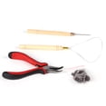 thumbnail image 1 of 100PCS Silicone Beads Hair Extension Micro Rings Hook Needle Pulling Loop Plier Tool Kit, 1 of 14