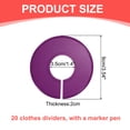 thumbnail image 2 of Divisores de Ropa Uxcell, Paquete de 20 Divisores Redondos para Percheros, Divisores de Tamaño para Ropa con Etiquetas en Blanco y Marcador, Morado, 2 of 7