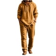 thumbnail image 3 of YABCSAZ Men's 2 Piece Cotton Linen Sets Casual Long Sleeve Button Hoodie and Loose Pants Set Beach Vacation Outfits Casual Lightweight Lounge Sets, 3 of 7