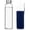 Navy Blue, variant on Glass Water Bottle, 360ml/420/550ml Sport Bottle with Stainless Steel Lid and Protective Bag for to Go Travel Gym Home (Grey, 550ml)