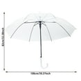 thumbnail image 3 of Zmoon White 8-Rib Long Handle Umbrella Transparent Flat Umbrella, 3 of 5