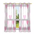 thumbnail image 6 of Yayeee Window Curtains Light Filtering 63"x42" Grommet Panel Pair Home Living Room Decor, Geometric Love, 6 of 7