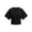 Black, variant on Cotton Crew Neck Tee with Short Sleeves, Women's Y2K Retro Cinched Waist Crop Tops Batwing Sleeves T-Shirts Summer Going Out Top