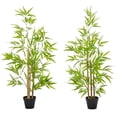 thumbnail image 1 of Outsunny Artificial Bamboo Tree, 4ft Fake Decorative Plant in Nursery Pot, 1 of 10