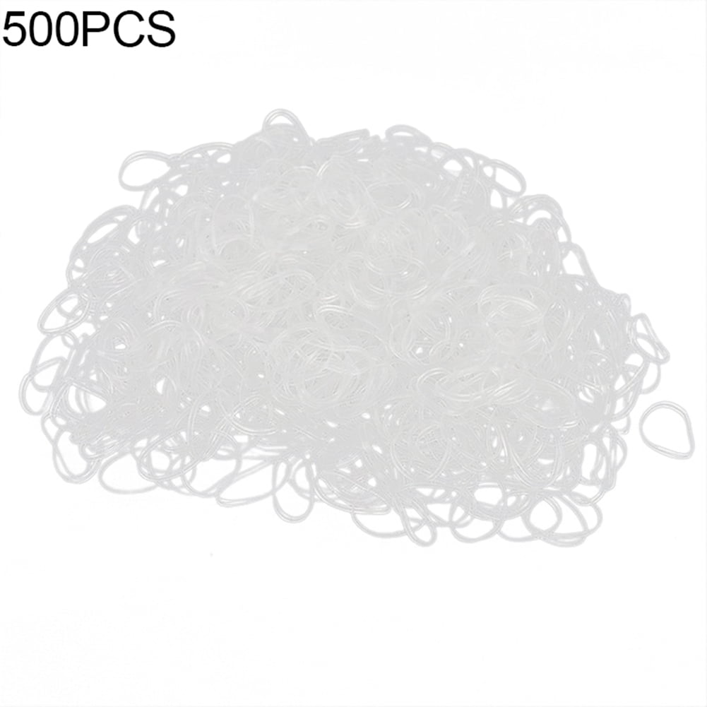 100 Large Polyurethane Mini Elastics Hair Bands in a Zip Purse Various Colours 