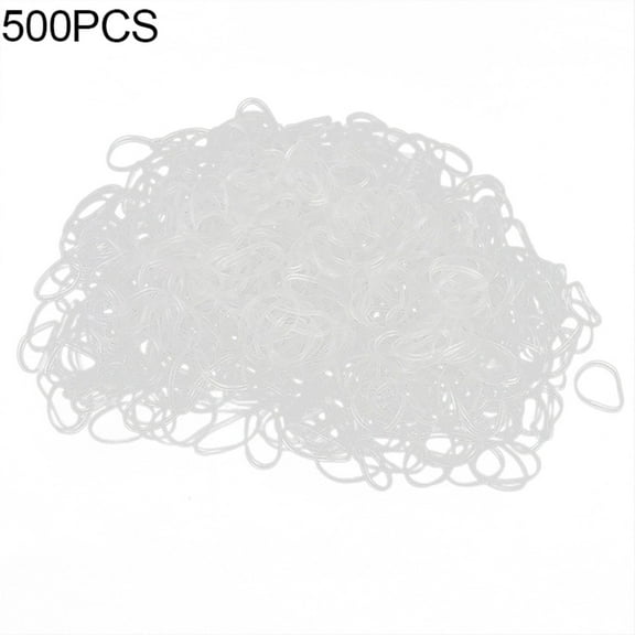 500Pcs Disposable Clear Rubber Band Elastic Hair Ring Bind Tie Ponytail Holder