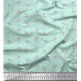 thumbnail image 1 of Soimoi Green Cotton Cambric Fabric Freesia Floral Print Sewing Fabric Yard 42 Inch Wide, 1 of 3