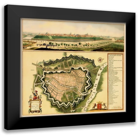 Willer 13x12 Black Modern Framed Museum Art Print Titled - Eastern Europe Gdansk Poland Panoramic