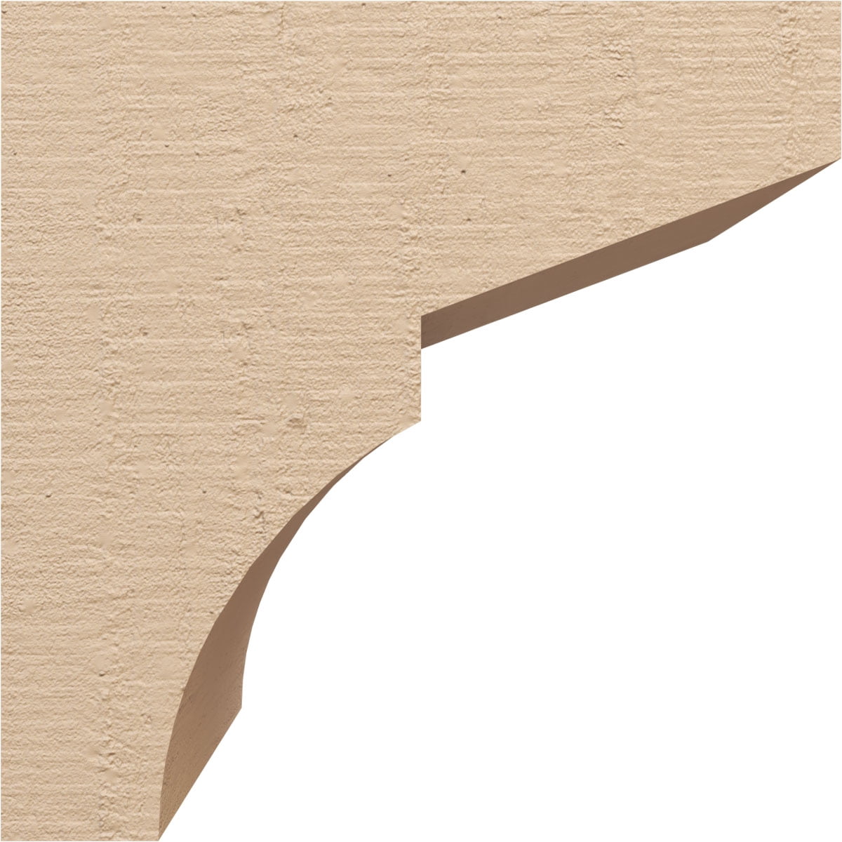 12"W x 12"D x 12"H Wide Monterey Rough Cedar Woodgrain TimberThane Corbel, Primed Tan