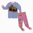 thumbnail image 5 of TOWED22 Toddler Baby Boy Fall Winter Clothes Print Long Sleeve Sweatshirt Pullover Tops + Pants Outfit Set Size:2-3 Y,Color:Light Purple, 5 of 5