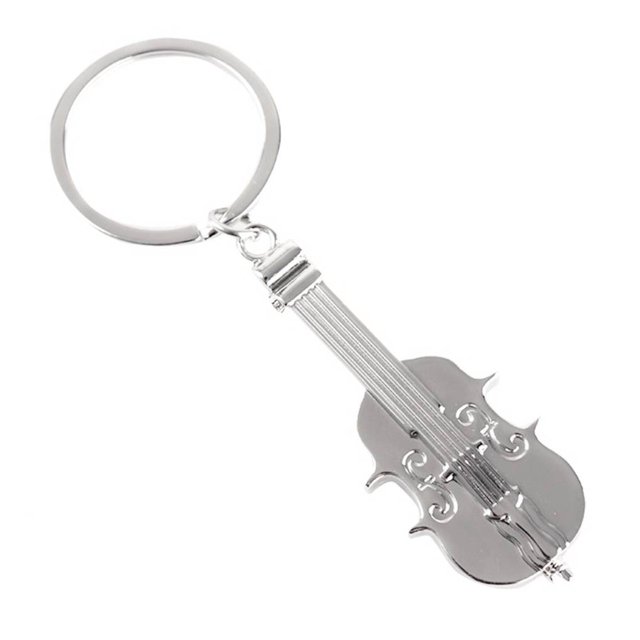 Violin Shaped Keychain Metal Musical pendant keyring instrument Instrument Car Keyrings Key Holder Handbag Decor Accessory