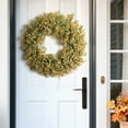 thumbnail image 4 of Januofit 26'' Large Fall Wreath for Front Door, Porch, Window- Artificial Boxwood Leaves Outdoor Autumn Wreath for Home, Farmhouse Wall Thanksgiving Day Harvest Festival Decor, 4 of 6