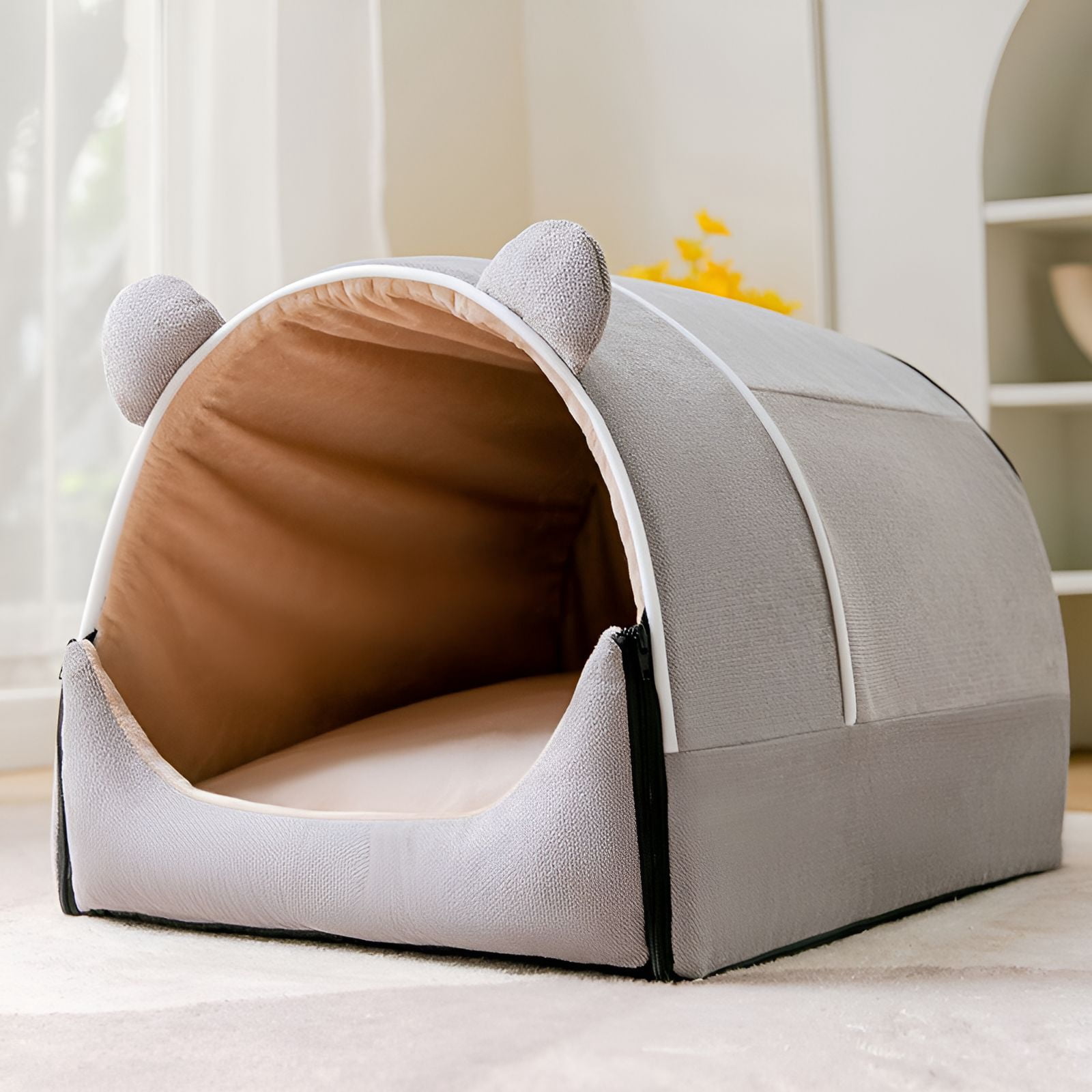 AUQ Outdoor Cat House,Anti-Tear Design Cat Beds for Indoor Cats,Neck Protection Comfortable Mat Cat Bed,Xl
