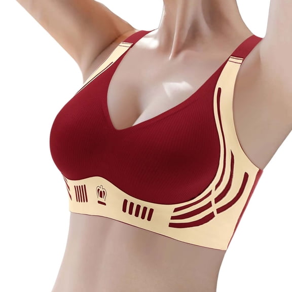 Arlun Bras For Women Anti-Gravity Seamless Push Up Sports Bras Oversized Wireless Comfy Breathable Bralettes For Running Yoga And High-Impact Activities Red XL