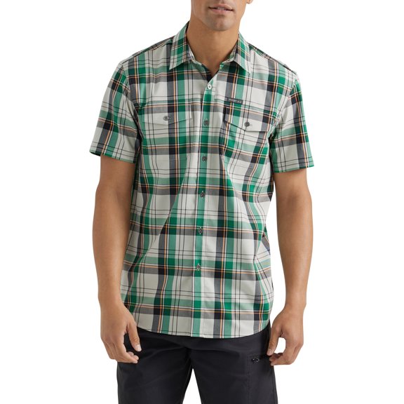 Wrangler® Men's Outdoor Short Sleeve Utility Shirt with Moisture Wicking, Sizes S-5XL