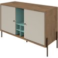 thumbnail image 1 of Manhattan Comfort Joy Wine Rack Serveur en Bleu et Blanc Cassé, 1 of 12