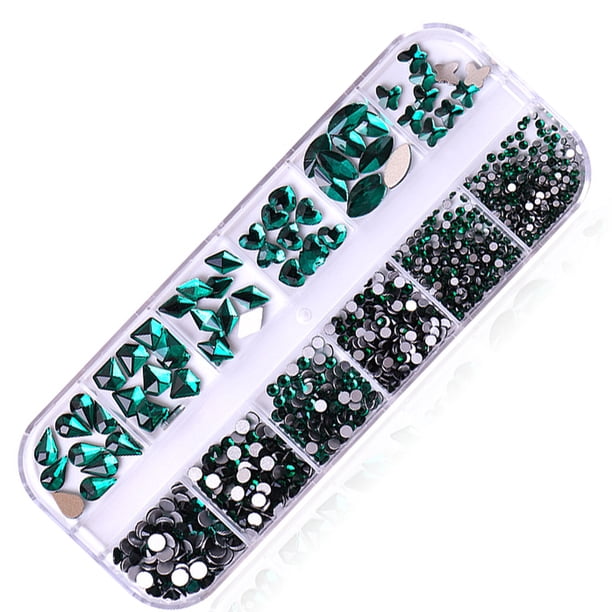 Diamantes de imitación de cristal para uñas, piedras preciosas de vidrio planas para uñas, manualidades, ropa, zapatos, joyería Adepaton CPB-US-CJZ235-2