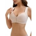 thumbnail image 4 of INSPIRE CHIC Women's Front Closure Push Up Wirefree Wide Straps U Back Tank Bras D 48 Beige, 4 of 4