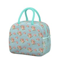 Womens Pioneer Flower Floral Print Pattern Lunch Box for Work,Insulated Lunch Bag for Women,Loncheras Para Mujer,Leakproof Adult Lunch Bag for Work,Beach,Travel,Picnic,Camping