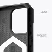 UAG iPhone 15 Pro Max Case 6.7 Pathfinder Silver Built-in Magnet Compatible with MagSafe Charging Rugged Military Grade Dropproof Protective Cover by URBAN ARMOR GEAR