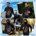 thumbnail image 5 of SEANATIVE Men's Outdoor Fishing Hoodie Sun Protection with Face Cover, Lightweight Portable Sun Block Top UV Protection Hooded Pullover for Travel Fishing, 4XL, Eagle USA Flag Black, 5 of 7