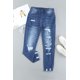thumbnail image 4 of ABPHQTO Pantalón vaquero boyfriend desgastado azul claro de mujer, 4 of 5