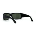 thumbnail image 2 of Mens Classic 90s Thick Temple Rectangular Biker Sunglasses Shiny Black Green, 2 of 4