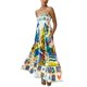 thumbnail image 5 of Sueño Vestido de verano europeo y americano, sin mangas, sin cuello, de cintura alta, estampado, pintado, con tirantes grandes Azul real L, 5 of 7