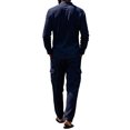 thumbnail image 5 of Miqool Mens 2 Piece Outfits Linen Stand Collar Long Sleeve Shirt Loose Workwear Pants Matching Set Casual Loungewear Tracksuit S‑3XL, 5 of 8