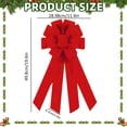 thumbnail image 4 of Large Red Polyester ice silk for Christmas Wreaths Front Door Decor, Pre-Tied Decorative Holiday Bow with Dovetail Tails for Tree Topper Gift Wrapping Xmas Indoor Outdoor, 4 of 7