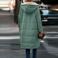 thumbnail image 5 of Dwralegc Long Fleece Jacket Women Long Sleeve Thick Oversized Long Puffer Jackets Winter Trendy Zip Up Quilted Coat Heavyweight Hooded Sherpa Lined Jacket with Pockets Light Green XL, 5 of 8