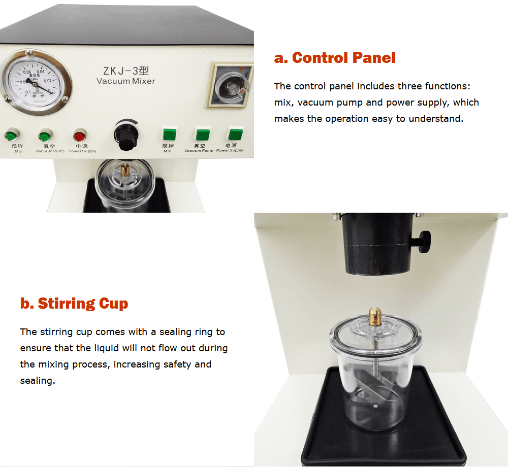 Gypsum Vacuum AGAR Mixer Machine Built-In Vacuum Pump 110V