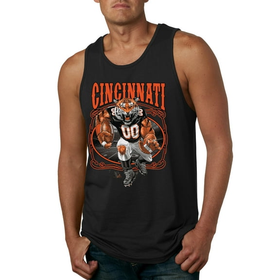 Wild Bobby Cincinnati Fan | CIN Fantasy Football Sports Men Graphic Tank Top, Black, Small