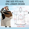 thumbnail image 4 of Oversized Wearable Blanket Hoodie,Black Boho Geometric and Plant Pattern Sherpa Blanket Hoodie with Super Pockets,Super Warm Fuzzy Pullover for Women & Men, 4 of 6