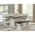 thumbnail image 7 of Home Square 3-Piece Set with 1 Table & 2 Benchs in Off White Dark Brown, 7 of 7