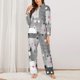 thumbnail image 2 of Fotbe Cats Group Conjunto de Pijama de Manga Larga para Mujer con Estampado, Ropa de Dormir de 2 Piezas, Conjunto de Casa Suave y Cómodo con Bolsillos-XX-Large, 2 of 7