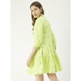 thumbnail image 2 of Moomaya Printed Cotton Button Down Shirt Dress, Quarter Sleeve Short Summer Resort Dress, 2 of 8