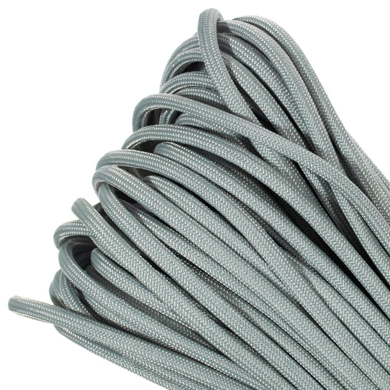 Paracord Planet Brand 550 lb Type III Commercial Grade Parachute Cord -  Silver Grey 1000 Feet - USA Made 