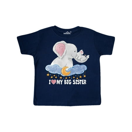 

Inktastic I Love My Big Sister Cute Elephants with Moon and Stars Gift Toddler Boy or Toddler Girl T-Shirt