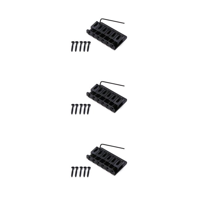 Advancent Guitar Fixed Bridge with Screws and Sturdy Professionals Learning Wrench Electric Saddle Part Black Adults Replacement Tailpiece Type1