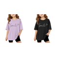 thumbnail image 1 of (2-Pack) Rinsvye Kids Short Sleeve Letter Design T Shirt Comfortable Tops And Girls Everyday Wear Durable Lightweight Apparel, 1 of 6