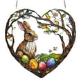 thumbnail image 2 of sruoe Easter Bunny Sun Catcher, Stained Glass Window Hanging, Acrylic Suncatcher, Garden Ornaments, Pendant Sun Catcher for Home Yard Wall Art Window Decor, 2 of 6