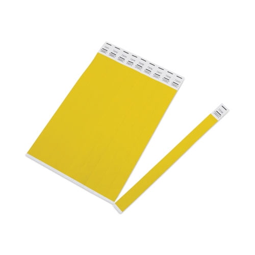Crowd Management Wristbands, Sequentially Numbered, 10" x 0.75", Yellow, 100/Pack | Bundle of 10 Packs