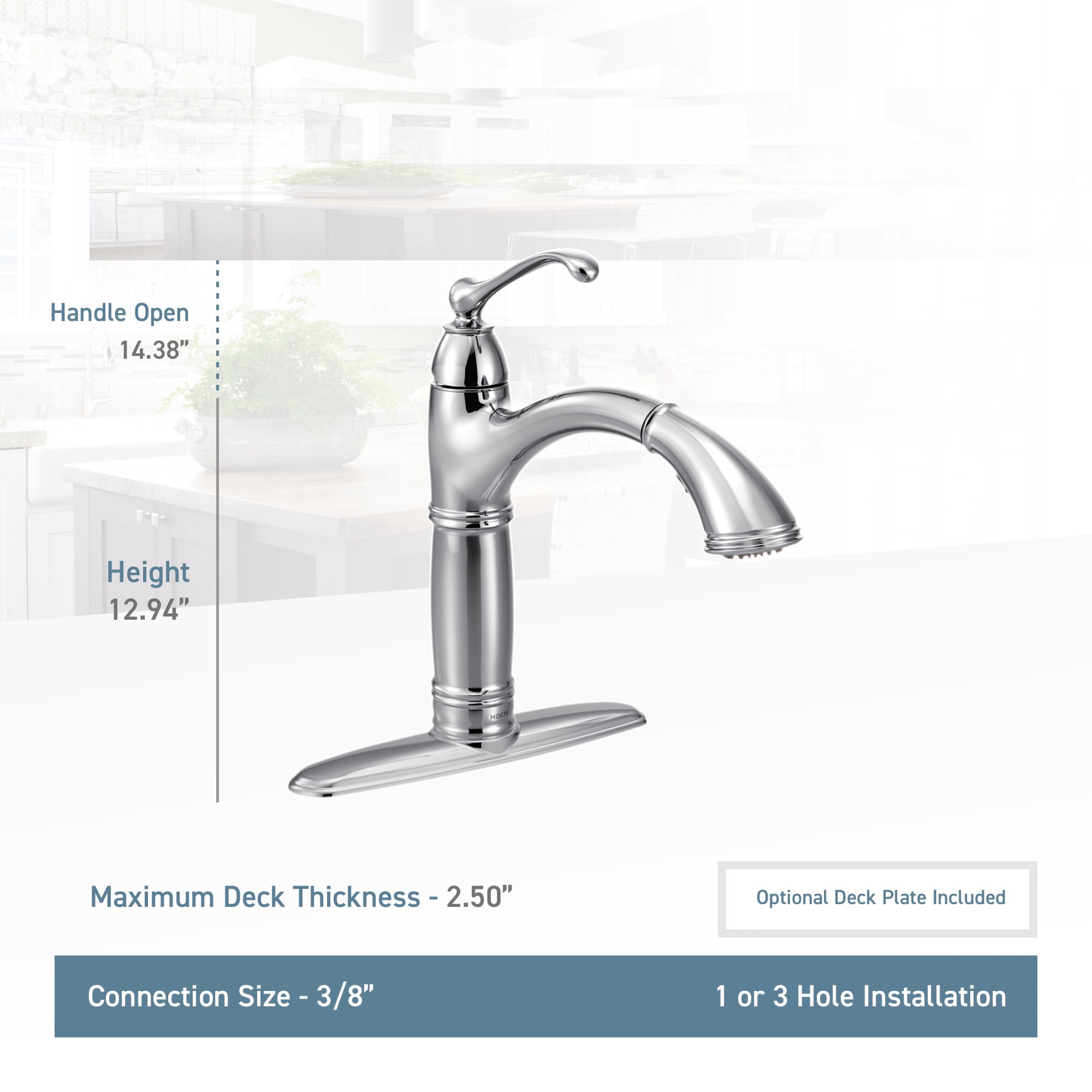 Moen Brantford Single Handle Pull Out Sprayer Kitchen Faucet Featuring Reflex In Chrome